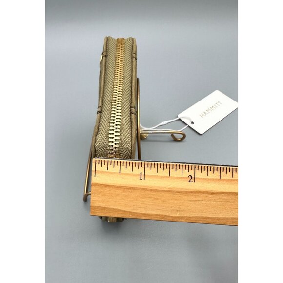 Hammitt 5 North Plume Moss Green Nubuck Leather Compact Zip Around Wallet 16470 - Picture 15 of 15